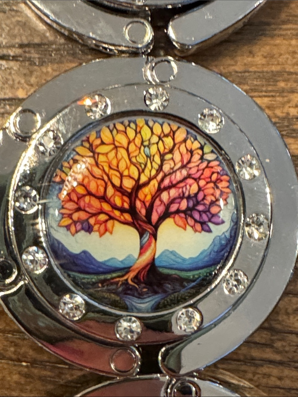Purse Hooks - Colorful Tree Hooks In Orange, Blue, Yellow  No pink or white sky - Picture 6 of 9